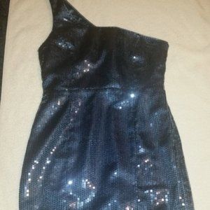 Forever 21 Blue Sequined One Shoulder dress size M